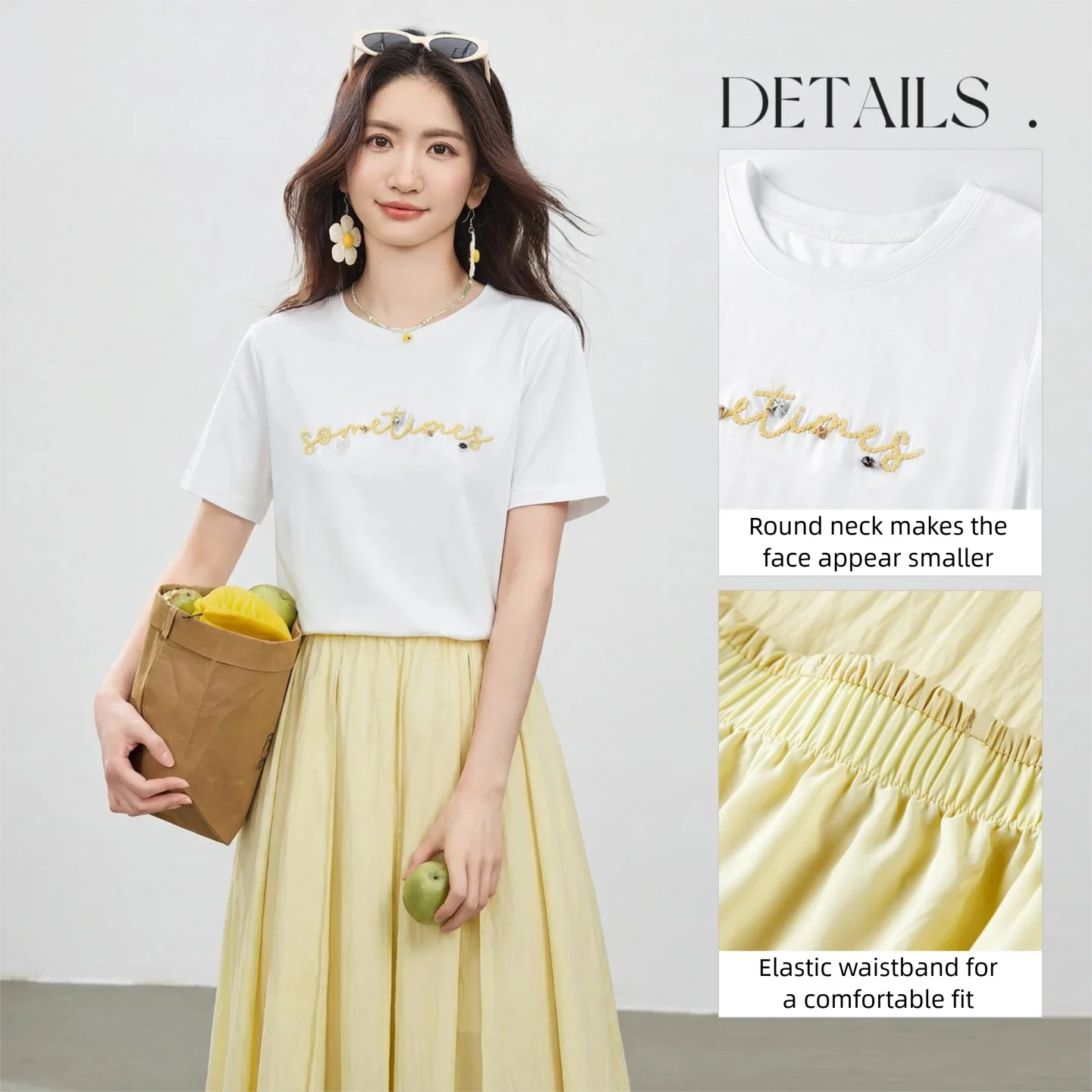SENTUBILA Conjunto de Verano 2 - Embroidery Cotton Shirt reseña y precio