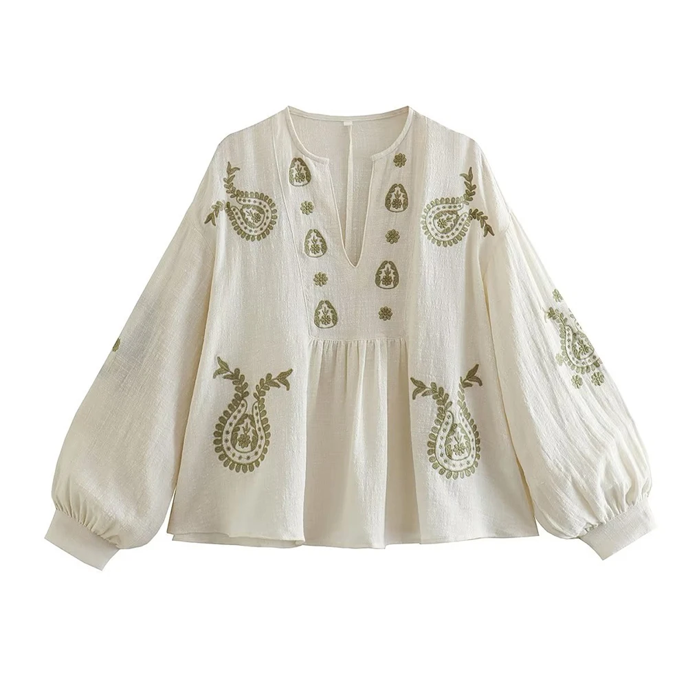 Nueva camisa holgada de algodó - Embroidery Cotton Shirt reseña y precio