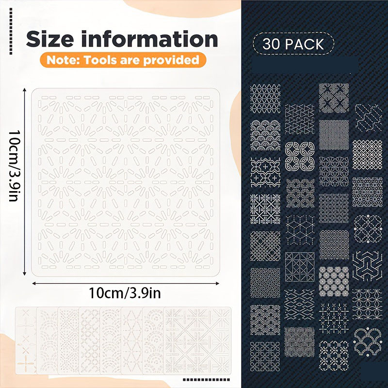 30 Uds plantillas de bordado p - Embroidery Meaning reseña y precio