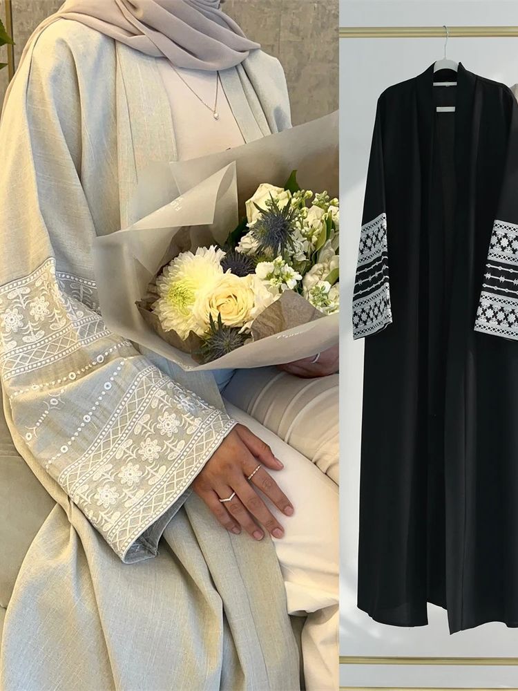 Ramadán Eid negro abierto Kimo - Embroidery Kebaya reseña y precio